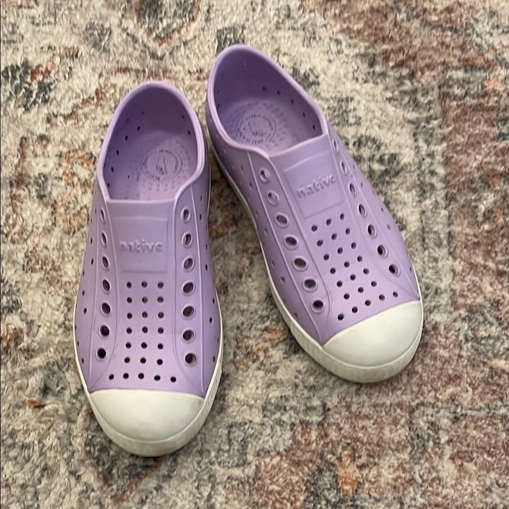 Native Purple and White Water Shoes